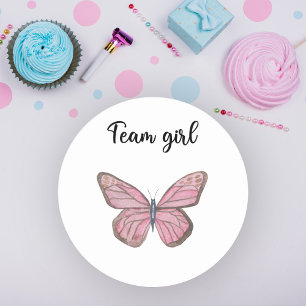 Sticker Rond Quelle sera l'équipe de bébé fille