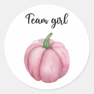 Sticker Rond Quelle sera l'équipe fille citrouille bébé