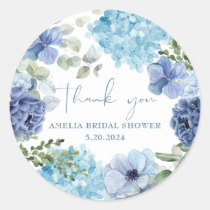 Sticker Rond Quelque chose de bleu avant de faire hydrangea nup