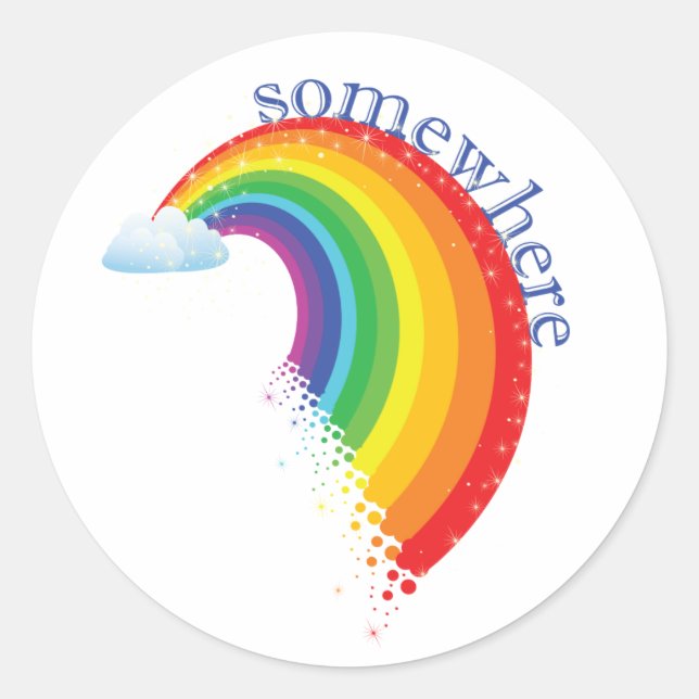 Sticker Rond Quelque part au-dessus de l'arc en ciel (Devant)