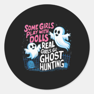 Sticker Rond Quelques Filles Jouent Avec Poupées Les Filles Rée