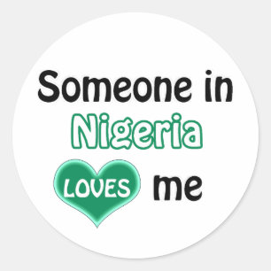 Sticker Rond Quelqu'un du Nigeria m'aime