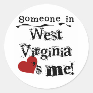 Sticker Rond Quelqu'Un En Virginie Occidentale M'Aime
