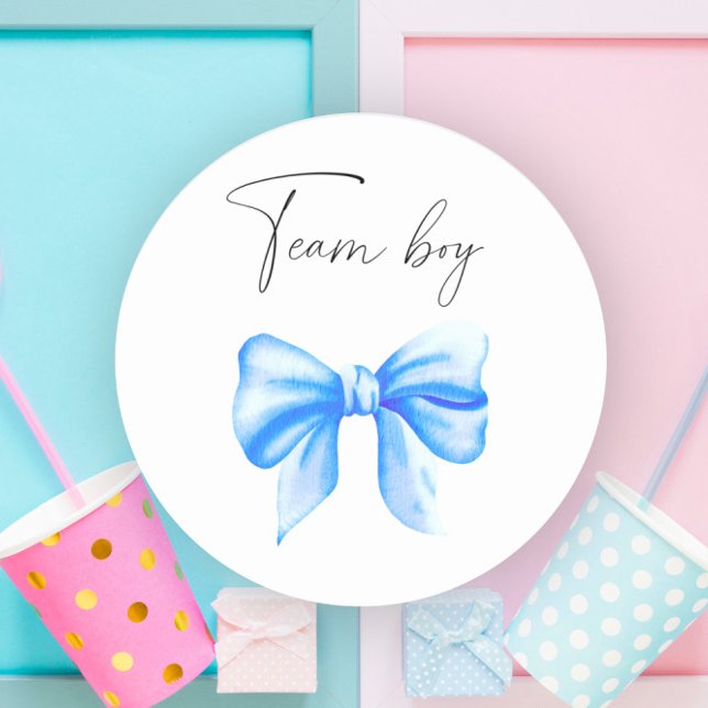 Sticker Rond Qu'est-ce que le bébé sera un garçon d'équipe (Créateur téléchargé)