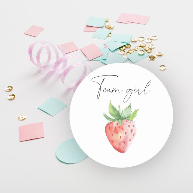 Sticker Rond Qu'est-ce que le bébé sera une fille d'équipe (Créateur téléchargé)