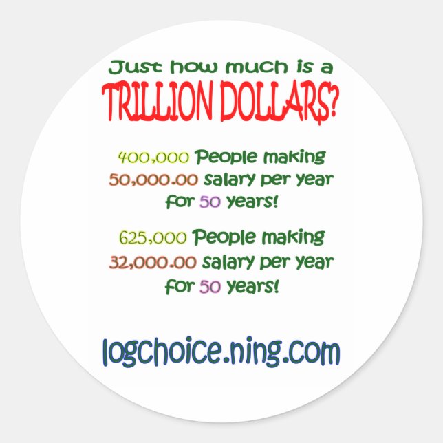 Sticker Rond Qu'est-ce qu'un billion (Devant)