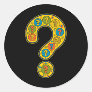 Sticker Rond Question Mark Yellow Artful Image Punctuation