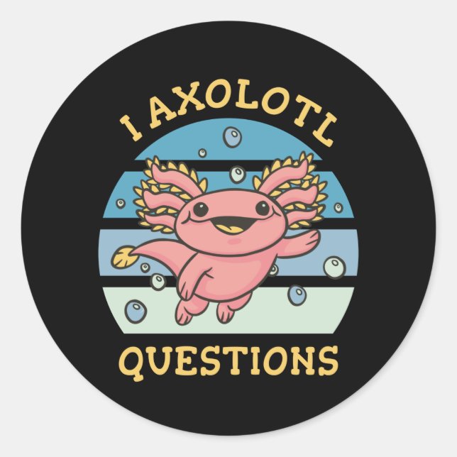 Sticker Rond Questions axolotales (Devant)