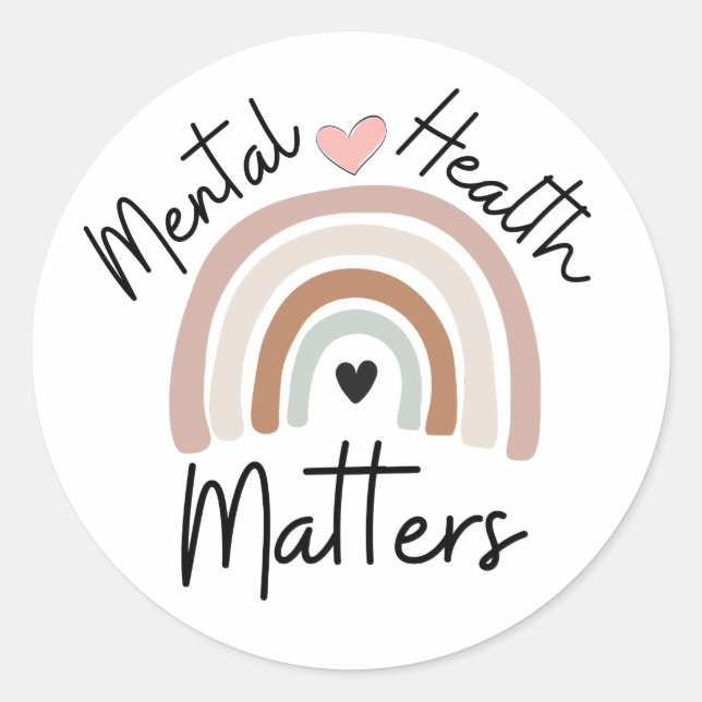 Sticker Rond Questions de santé mentale (Devant)
