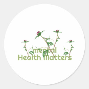Sticker Rond Questions de santé mentale