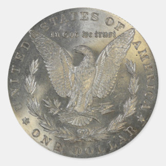 Sticker Rond Queue en argent Morgan 1889