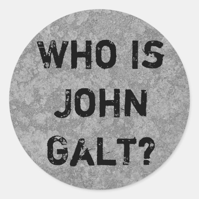 Sticker Rond Qui Est John Galt ? (Devant)