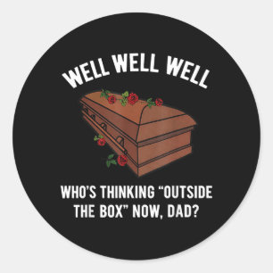 Sticker Rond Qui pense hors des sentiers battus Papa