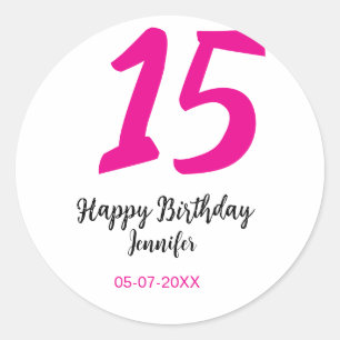 Sticker Rond quiencenera 15e anniversaire ajouter date année te