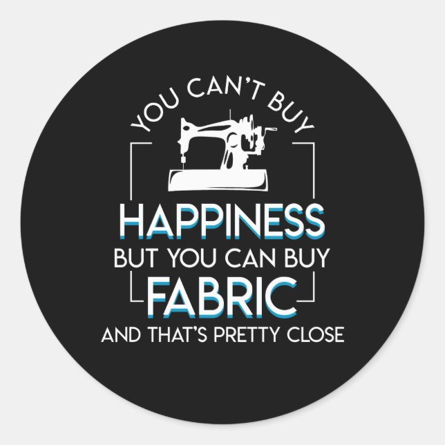 Sticker Rond Quilting Couture Acheter Bonheur Joli Fermer (Devant)