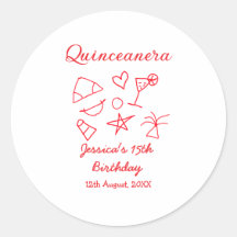 Quinceanera 15e anniversaire arbre de plage rouge 