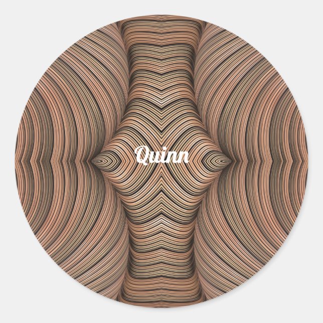 Sticker Rond QUINN ~ Jolies nuances de fractal Brown ~ (Devant)