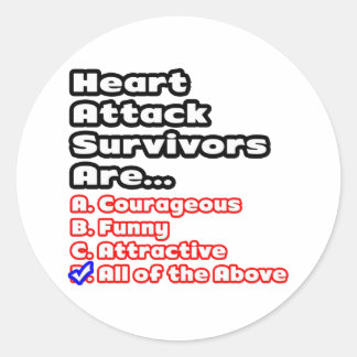 Sticker Rond Quiz du survivant de l'attaque cardiaque