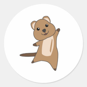 Sticker Rond Quokka Happy Cute Animals Quokkas
