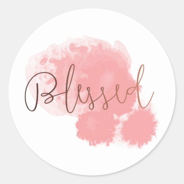 Sticker Rond Quote à l'aquarelle rose (Devant)