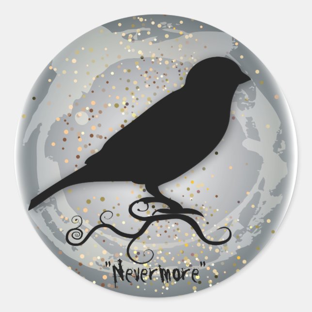 Sticker Rond Quoth Raven (Devant)