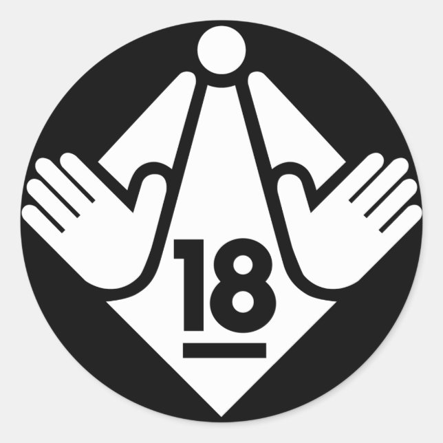 STICKER ROND R18(W) (Devant)