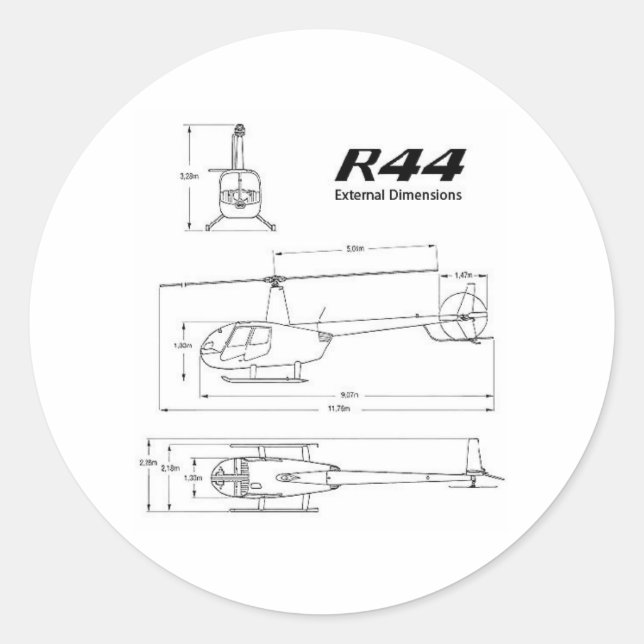 Sticker Rond R-44 Robinson (Devant)