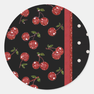 Sticker Rond RAB Rockabilly Très Cerises Noires