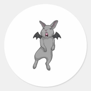 Sticker Rond Rabbit avec aile chauve-souris