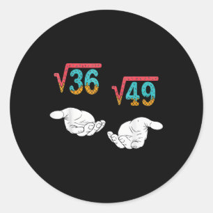Sticker Rond Racine Carrée 36 49 Mème 67 Crème Glacée Goutte Pr