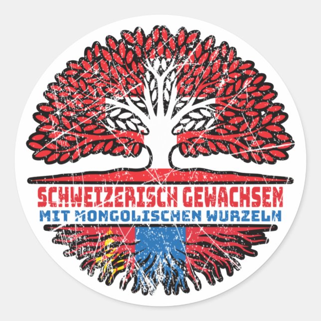 Sticker Rond Racine d'arbre de Suisse (Devant)