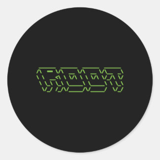 Sticker Rond Racine Linux Ascii Hacker