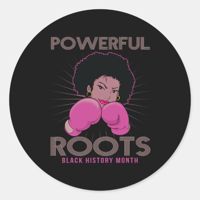 Sticker Rond Racines Black History Mois J'Aime Mes Racines (Devant)