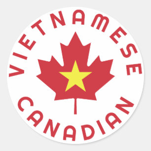 Sticker Rond Racines canadiennes vietnamiennes