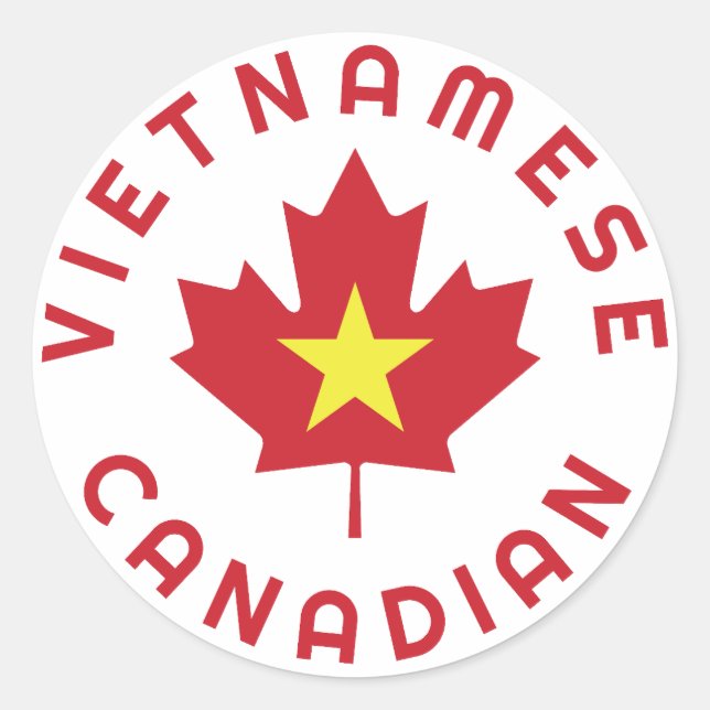 Sticker Rond Racines canadiennes vietnamiennes (Devant)