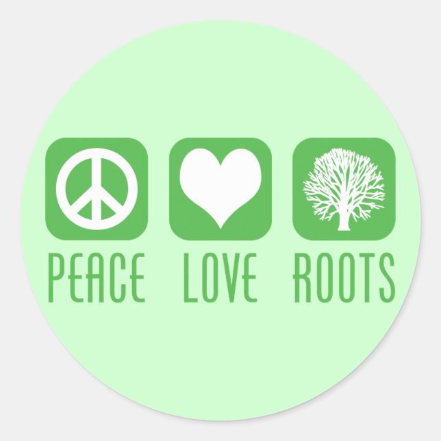 STICKER ROND RACINES D'AMOUR DE PAIX (Devant)