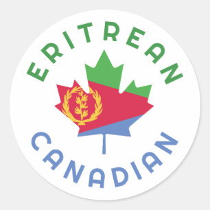 Sticker Rond Racines érythréennes canadiennes