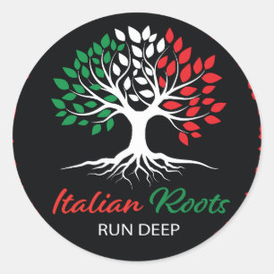 Sticker Rond Racines italiennes foncées