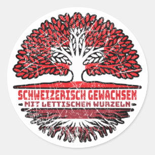 Sticker Rond Racines lettone de l'arbre suisse