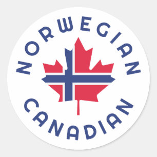 Sticker Rond Racines norvégiennes canadiennes