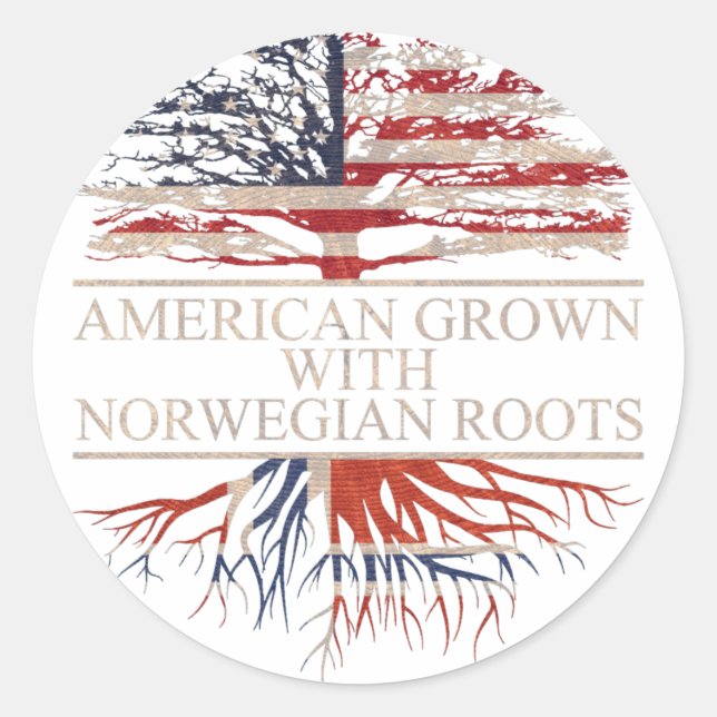 Sticker Rond Racines norweises d'Amérique (Devant)
