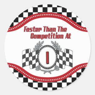 Sticker Rond Racing Thème 1er anniversaire