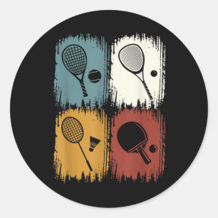 Sticker Rond Racketlon, sport de tournoi avec 4 disciplines 