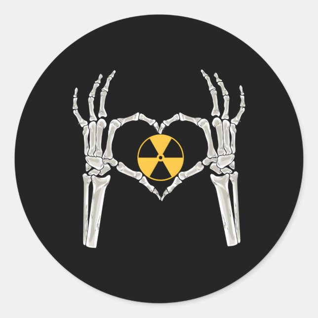 Sticker Rond Rad Tech X Ray Skeleton Radiologie Étudiante Techn (Devant)