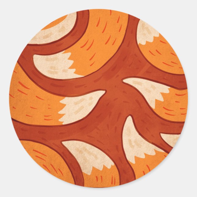 Sticker Rond Radiant Fox - Animal Pattern Illustration (Devant)