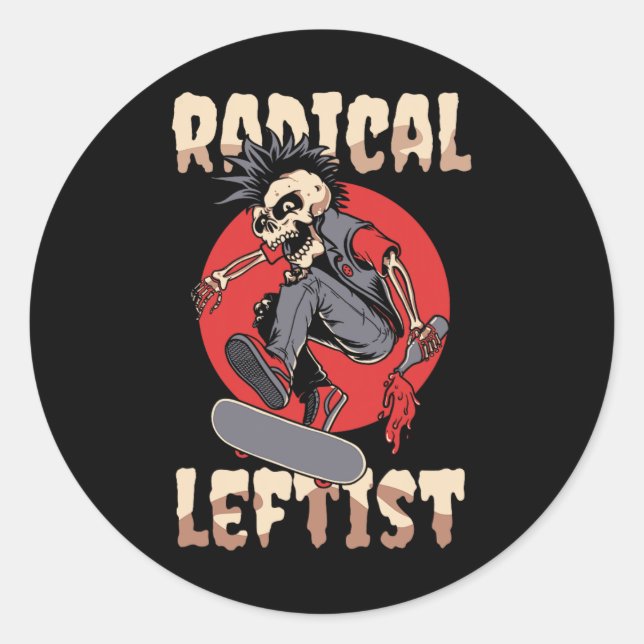 Sticker Rond Radical Left Hander Club à gauche (Devant)