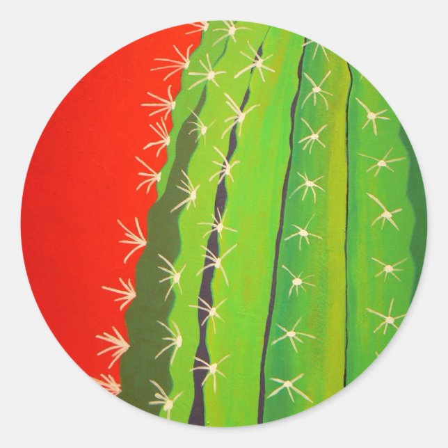 Sticker Rond Radio cactus (Devant)