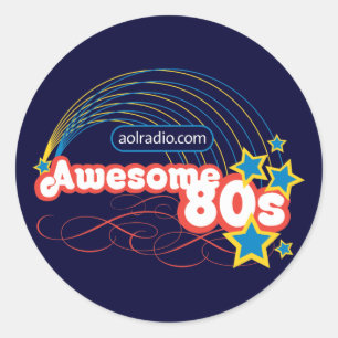 Sticker Rond Radio d'AOL - les années 80 impressionnantes