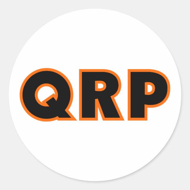 Sticker Rond Radio de jambon amateur QRP (Devant)