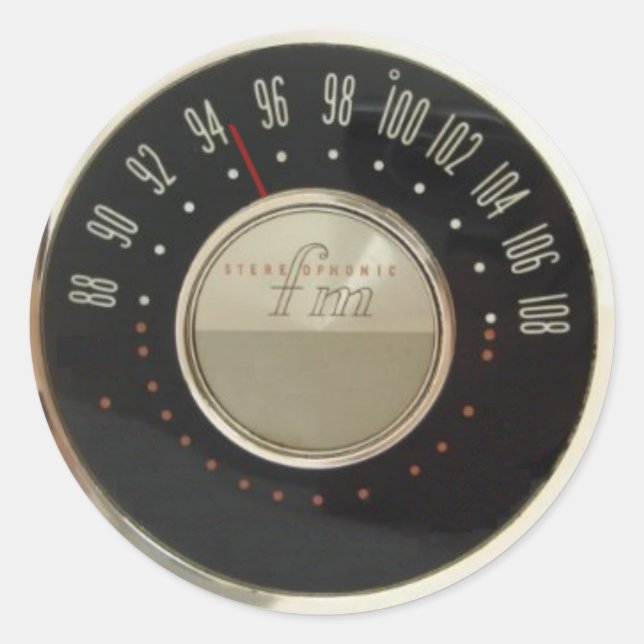 Sticker Rond Radio vintage (Devant)